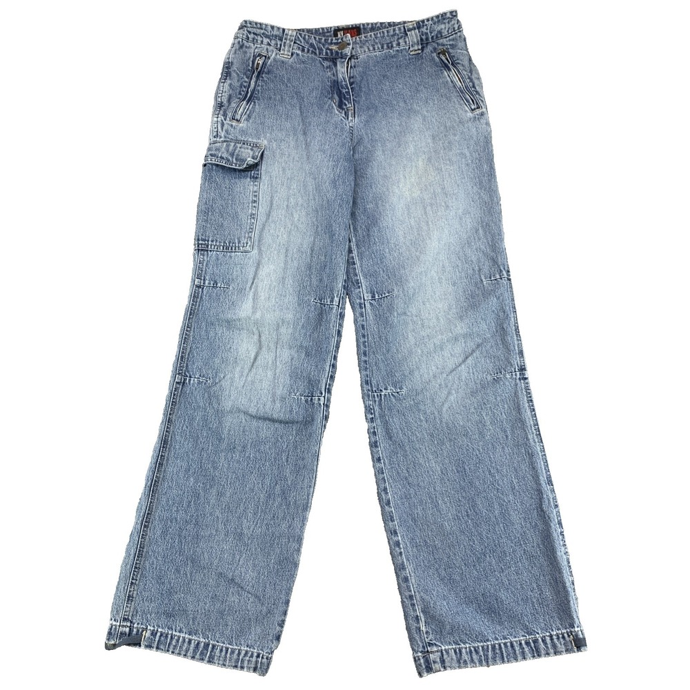 VTG Y2K NY JEANS Women's Baggy Carpenter Articulated Leg 100% Cotton  - Size 4